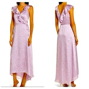 Wayf Sylvia Sleeveless Ruffle High/Low Wrap Dress